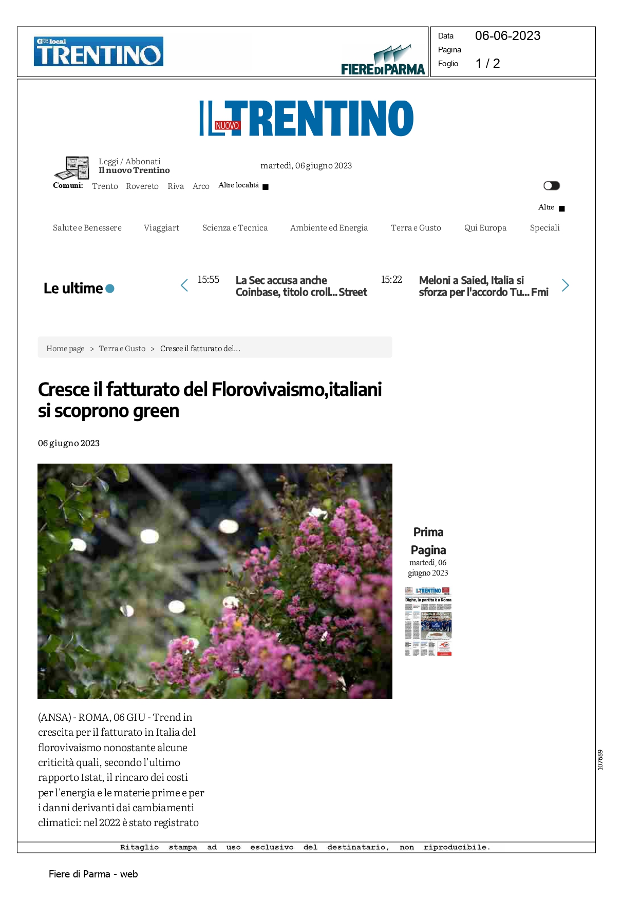 06/06/2023 Giornale Trentino